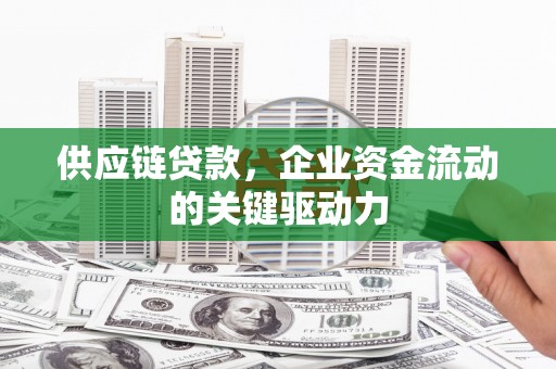 蛟河供应链贷款，企业资金流动的关键驱动力
