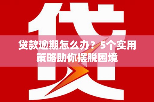 蛟河贷款逾期怎么办？5个实用策略助你摆脱困境