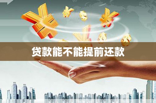 蛟河贷款能不能提前还款
