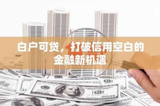 蛟河白户可贷，打破信用空白的金融新机遇