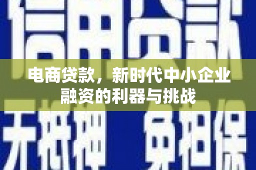蛟河电商贷款，新时代中小企业融资的利器与挑战