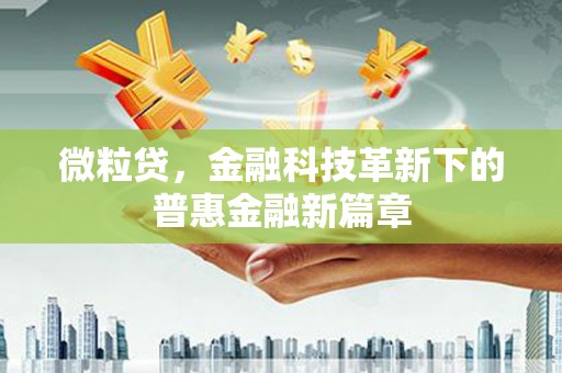 蛟河微粒贷，金融科技革新下的普惠金融新篇章