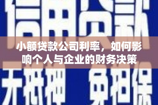 蛟河小额贷款公司利率，如何影响个人与企业的财务决策