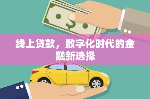 蛟河线上贷款，数字化时代的金融新选择