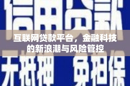 蛟河互联网贷款平台，金融科技的新浪潮与风险管控