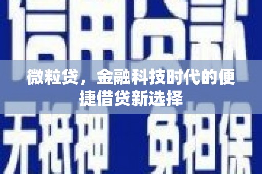 蛟河微粒贷，金融科技时代的便捷借贷新选择