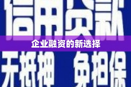蛟河企业融资的新选择